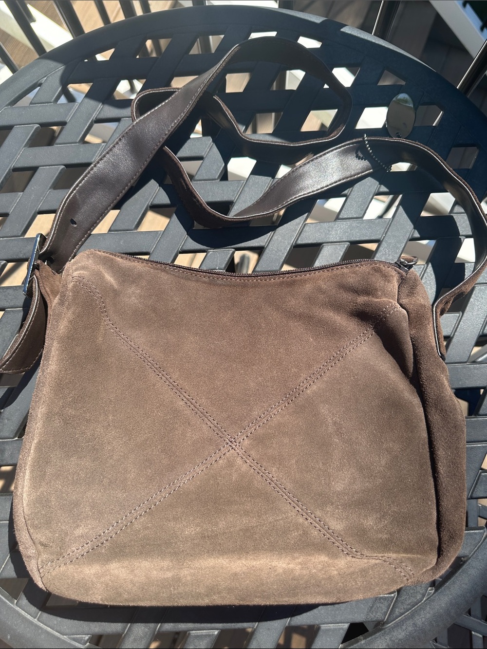 Vintage Andrea Viccaro Brown Suede Crossbody Bag